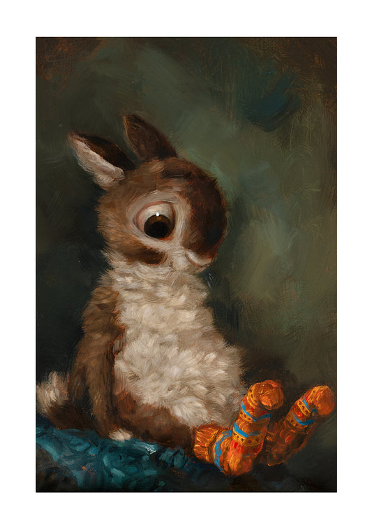 Bunny Was Very Pleased With Her Knitted Socks
